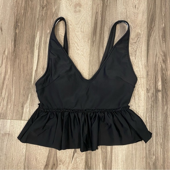 Kortni Jeane Black Peplum Bikini Tankini Top Women’s Size XS Extra Small - Picture 1 of 4